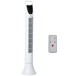 HOMCOM LED 36 Inch Tower Fan 70 Oscillation 3 Speed Remote Controller, White