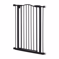 PawHut 74-80cm Adjustable Metal Pet Gate Safety Barrier w/ Auto-Close Door Black - Additional view 6