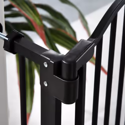 PawHut 74-80cm Adjustable Metal Pet Gate Safety Barrier w/ Auto-Close Door Black - Additional view 7