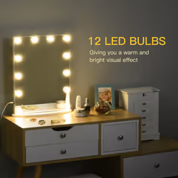 HOMCOM Hollywood Makeup Mirror with Led Light Dimmer Cosmetic Beauty Stage - Additional view 10