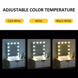 HOMCOM Hollywood Makeup Mirror with Led Light Dimmer Cosmetic Beauty Stage - Additional view 11