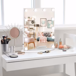 HOMCOM Hollywood Makeup Mirror with Led Light Dimmer Cosmetic Beauty Stage