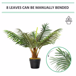 Outsunny 60cm/2FT Artificial Palm Tree Fake Plant in Pot Indoor Outdoor DÃ©cor