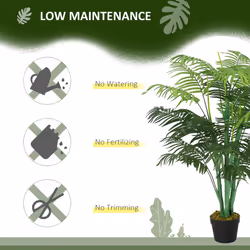 Outsunny 125cm/4FT Artificial Palm Plant, Decorative Tree with Pot
