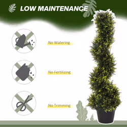 Outsunny Set Of 2 90cm/3FT Artificial Spiral Topiary Trees w/ Pot Fake Plant - Additional view 7
