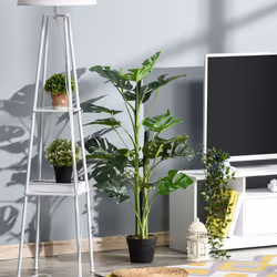 Outsunny 100cm/3.3FT Artificial Monstera Tree Fake Plant in Pot Indoor Outdoor