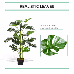 Outsunny 100cm/3.3FT Artificial Monstera Tree Fake Plant in Pot Indoor Outdoor - Additional view 4