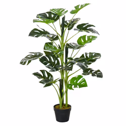 Outsunny 100cm/3.3FT Artificial Monstera Tree Fake Plant in Pot Indoor Outdoor - Additional view 8