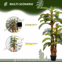 Outsunny Artificial Palm Plant Fake Tree for Home Office, 150cm - Additional view 7