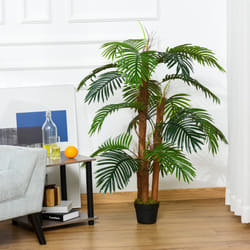 Outsunny 120cm/4FT Artificial Palm Tree Decorative Plant w/19 Leaves Nursery Pot