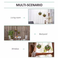 Outsunny 2 PCs Artificial Lisianthus Flower Hanging Planter Basket Home Garden