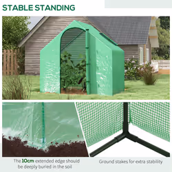 Outsunny Walk-In Portable Greenhouse Mini Grown House Steel Frame Window Green - Additional view 4
