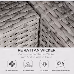 Outsunny Rattan Corner Sofa Garden Rattan Furniture Single Sofa Chair Light Grey