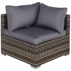 Outsunny Rattan Corner Sofa Garden Rattan Furniture Single Sofa Chair Dark Grey - Additional view 7