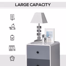 HOMCOM Nordic Side Cabinet Nightstand Organizer with Drawer Bedroom, Living Room