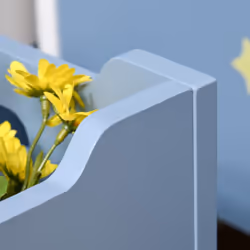HOMCOM Kids Wooden Toy Box Children Storage Chest Organiser Side Handle Blue - Additional view 6