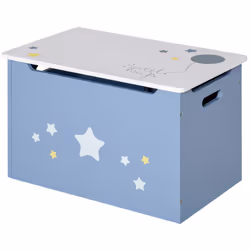 HOMCOM Kids Wooden Toy Box Children Storage Chest Organiser Side Handle Blue - Additional view 7