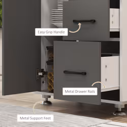 HOMCOM Modern Kitchen Cupboard Storage Organiser Microwave Cabinet Grey
