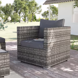 Outsunny Single Wicker Furniture Sofa Chair w/ Padded Cushion for Garden Balcony