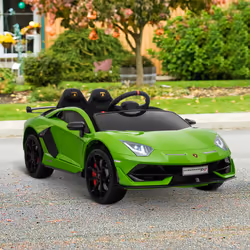 HOMCOM Lamborghini SVJ 12V Ride-On Car w/ Lights Music Remote 3-8 Yrs Green