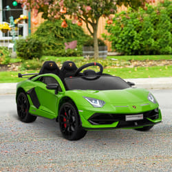 HOMCOM Lamborghini SVJ 12V Ride-On Car w/ Lights Music Remote 3-8 Yrs Green