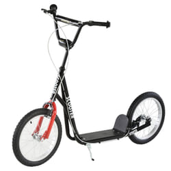 HOMCOM 90-96cm Kids Kick Scooter w/ Adjustable Handlebar Inflatable Wheels Black