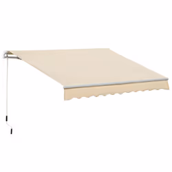 Outsunny 3.5x2.5m Manual Awning Window Door Sun Weather Shade w/ Handle Beige