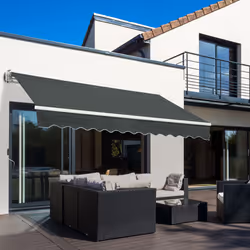 Outsunny 3.5M x 2.5M Manual Awning Canopy Retractable Sun Shade Shelter
