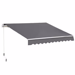 Outsunny 4x2.5m Manual Awning Window Door Sun Weather Shade w/ Handle Grey