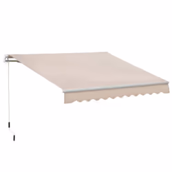 Outsunny 4x2.5m Manual Awning Window Door Sun Weather Shade w/ Handle Beige - Additional view 8
