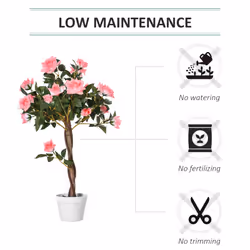 Outsunny 90cm Artificial Rose Tree, Fake Decorative Plant, Pink - Additional view 4