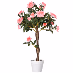 Outsunny 90cm Artificial Rose Tree, Fake Decorative Plant, Pink - Additional view 8