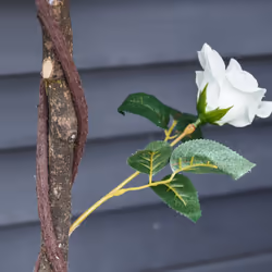 Outsunny 90cm Artificial Rose Tree, Fake Decorative Plant, White - Additional view 4