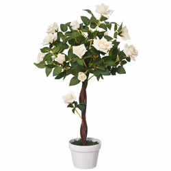 Outsunny 90cm Artificial Rose Tree, Fake Decorative Plant, White - Additional view 8