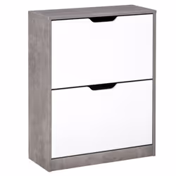 HOMCOM Two Drawer Shoe Cabinet Home Storage Organiser w/ Handles