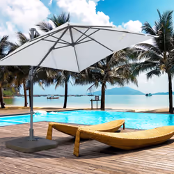 Outsunny Cantilever Patio Parasol Base Water or Sand Filled W/ Wheels Crossbar