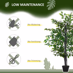 Outsunny 145cm Artificial Banyan Plant Faux Decor Tree w/ Pot Indoor Outdoor - Additional view 4
