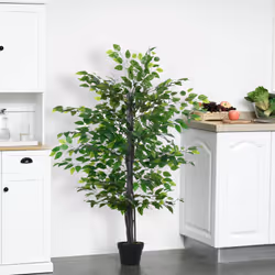 Outsunny 145cm Artificial Banyan Plant Faux Decor Tree w/ Pot Indoor Outdoor - Additional view 8