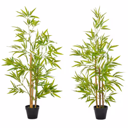 Outsunny Set of 2 120cm/4FT Artificial Bamboo Trees Plant w/ Pot Indoor Outdoor - Additional view 7