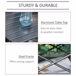 Outsunny Aluminum Camping Table Folding Table Picnic Table w/ Mesh  Bag, Black - Additional view 5