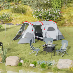 Outsunny Aluminum Camping Table Folding Table Picnic Table w/ Mesh  Bag, Black - Additional view 7