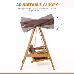 Outsunny 3 Seater Outdoor Garden Swing Chair W/ Canopy Removable Cushion Patio