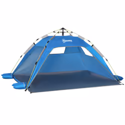 Outsunny 2 Man Pop-up Beach Tent Sun Shade Shelter Hut w/ Windows Door Blue - Additional view 8