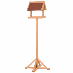 PawHut Wooden Bird Feeder w/ Cross-shaped Support Feet Weather Resistant Roof - Additional view 7