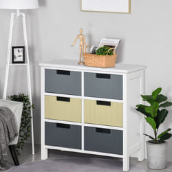 HOMCOM Simple Chest of 6 Drawers Storage Cabinet for Dining & Living Room