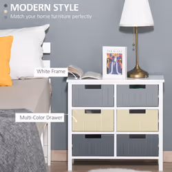 HOMCOM Simple Chest of 6 Drawers Storage Cabinet for Dining & Living Room - Additional view 4