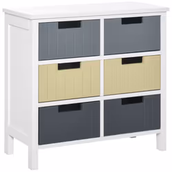 HOMCOM Simple Chest of 6 Drawers Storage Cabinet for Dining & Living Room - Additional view 8