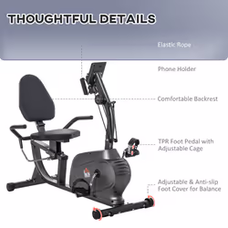 HOMCOM Exercise Training Stationary Cycling Bike w/ LCD Monitor & Pad Holder - Additional view 5