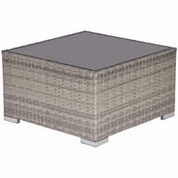 Outsunny Patio Wicker Coffee Table Suitable for Backyard, Grey