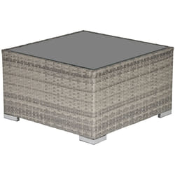 Outsunny Patio Wicker Coffee Table Suitable for Backyard, Grey